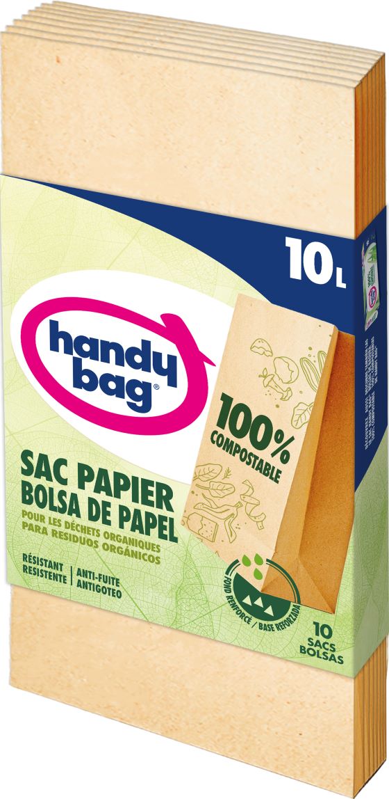 HANDY BAG® Sac papier 100 % COMPOSTABLE 10L