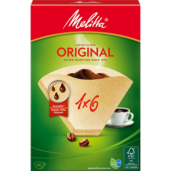 D'Origine Melitta 1 X 6 MacHine à Café Papier Marron Filtres Boîte de 40 MEL6761343 